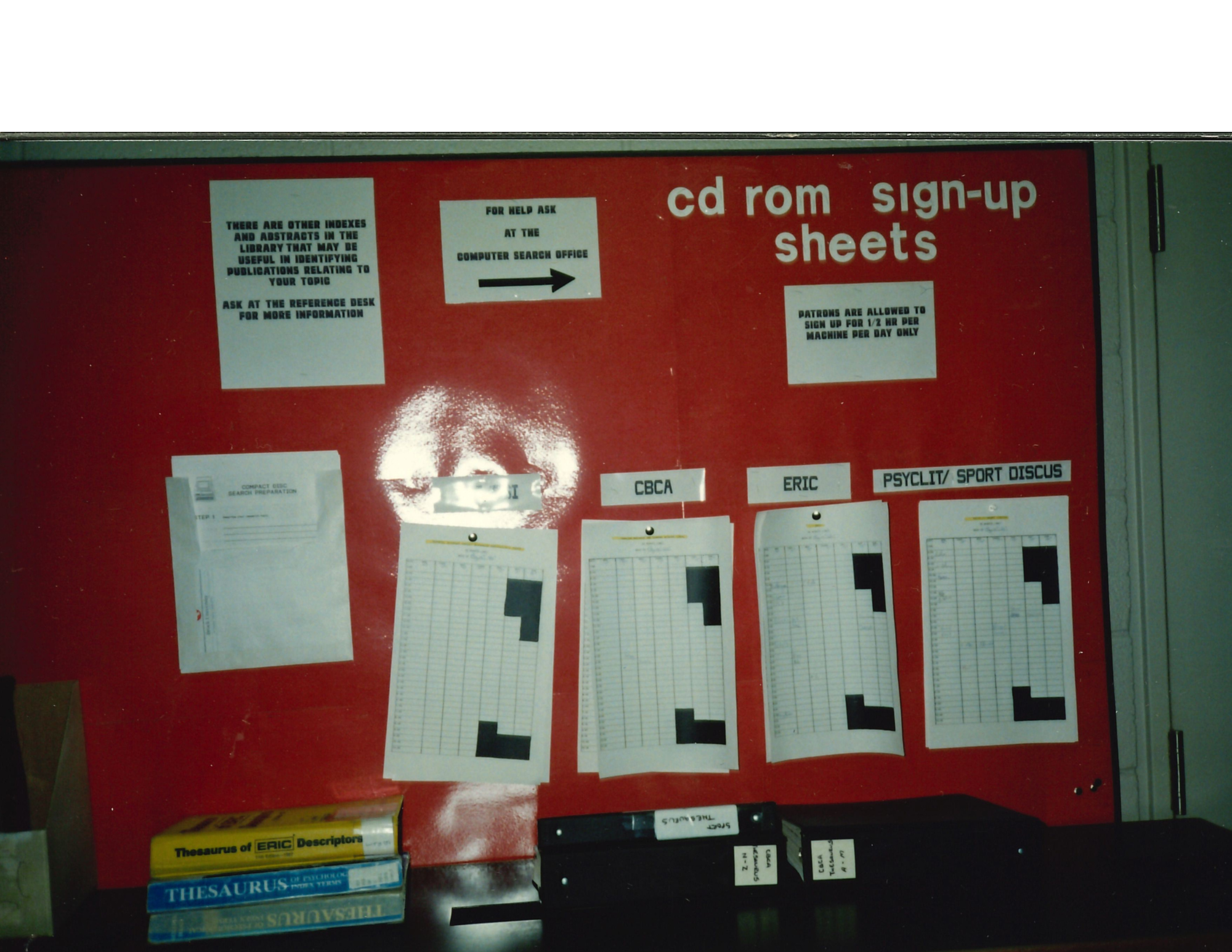Sign-up to use the Databases 1993