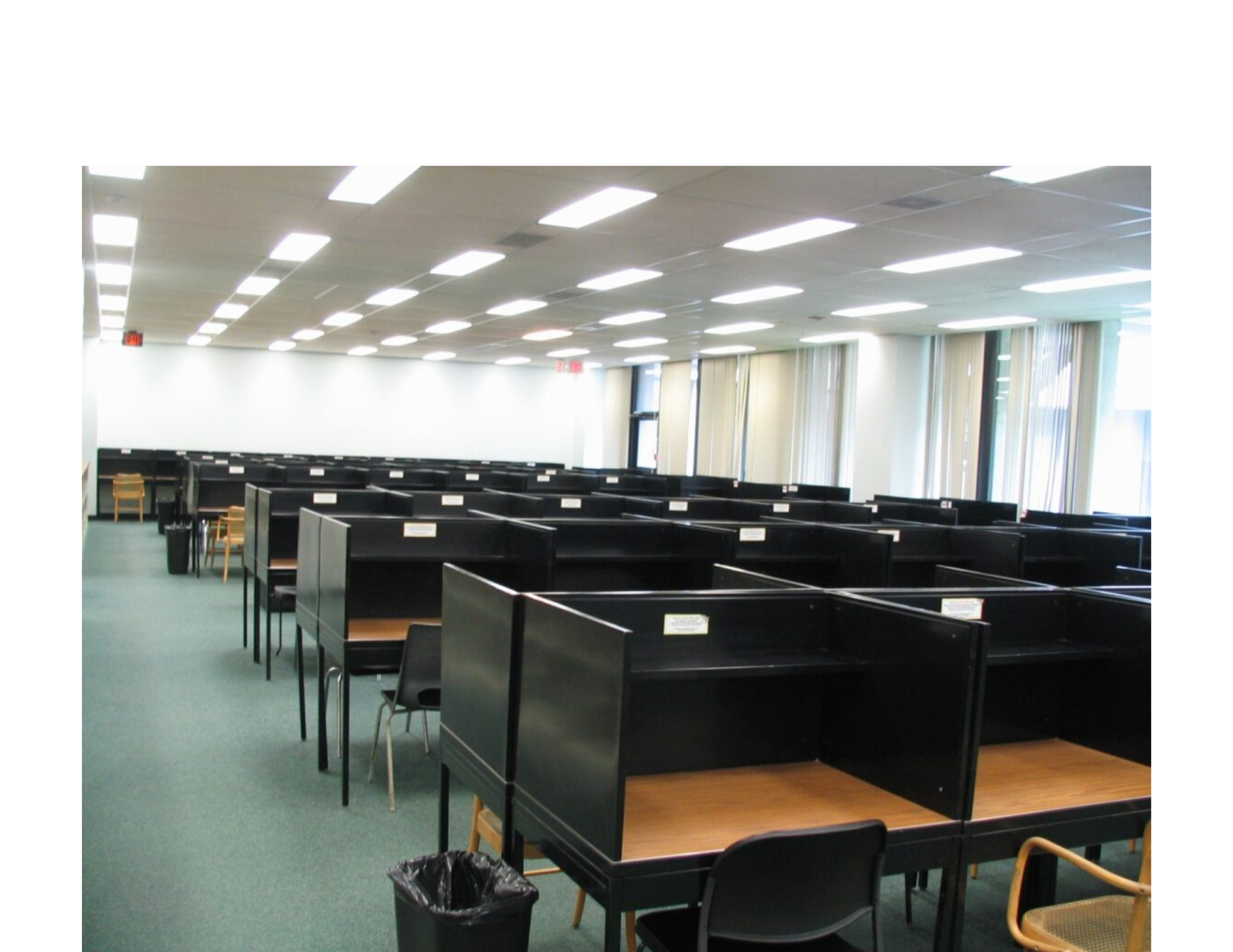Empty study desks in 2005